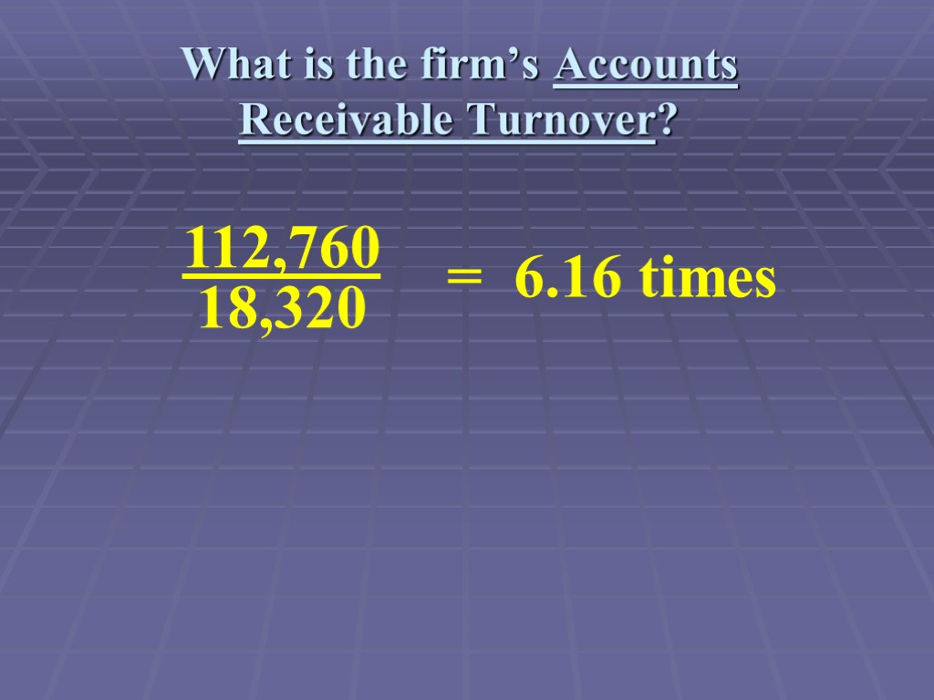 What is the firm’s Accounts Receivable Turnover?